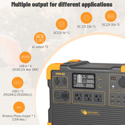 2200W UPSソーラー発電機、1536Wh LFPリチウム電池、600Wソーラーパネル入力、2時間充電時間