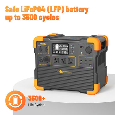 良い値段 2200W 3500サイクル LiFePO4 ポータブルソーラー発電システム、2時間急速充電 オンライン