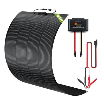 100W 120W 軽量 RV ソーラーパネルキット 12V システム用、モーターホーム用、IP65 防水スマート充電コントローラー付き、鉛蓄電池とリチウム電池の両方に対応