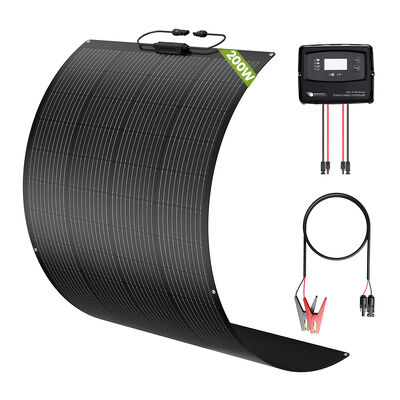 良い値段 RVキャンピングカー、キャンピングカー、モーターホーム用の200Wソーラーパネルキット、セミフレキシブルソーラーパネルとIP67 5段階充電PWMソーラーコントローラー（AGM GEL WET CALCIUM LiFePO4およびLTOバッテリー用） オンライン